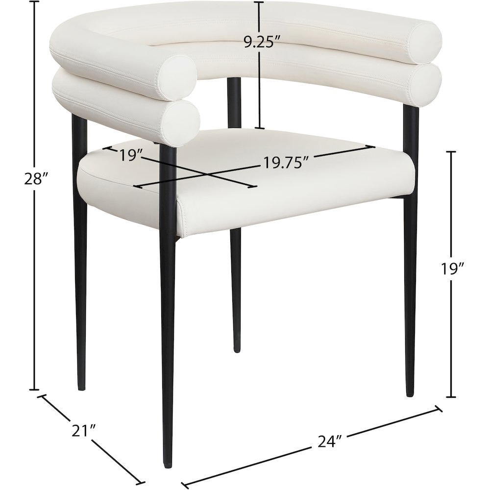 Lavina Cream Vegan Leather Dining Chair, Set of 2. Picture 7