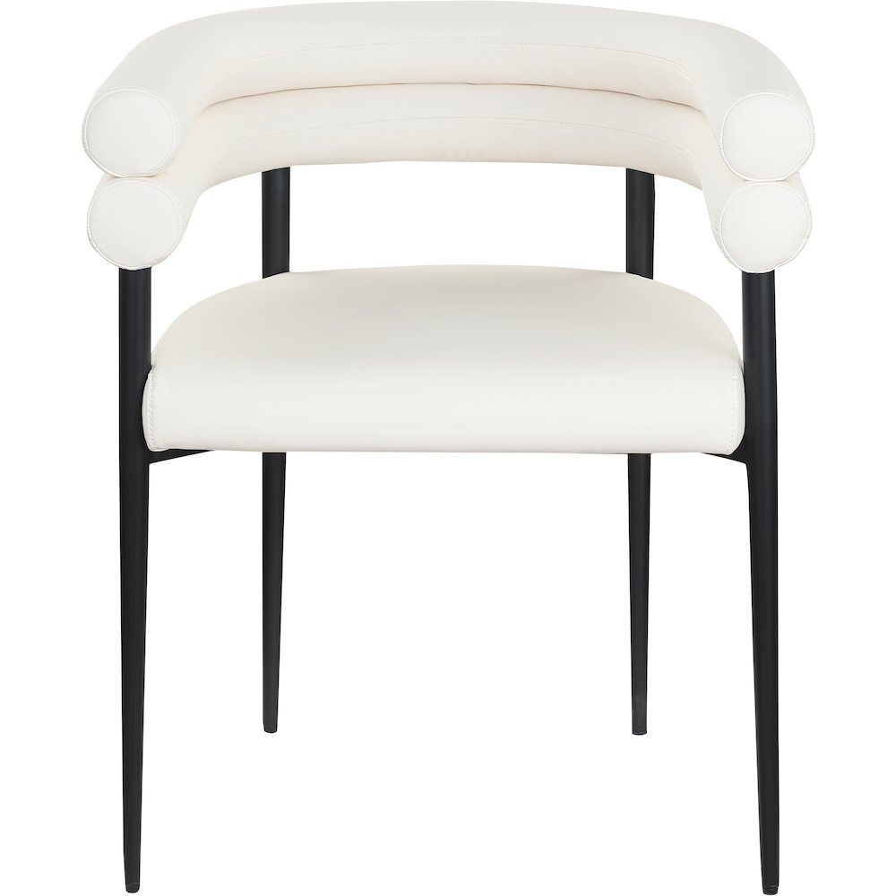 Lavina Cream Vegan Leather Dining Chair, Set of 2. Picture 2
