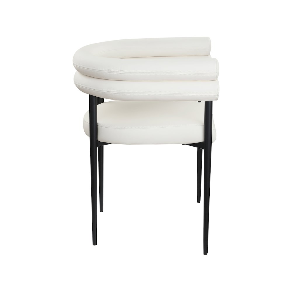 Lavina Cream Vegan Leather Dining Chair, Set of 2. Picture 3