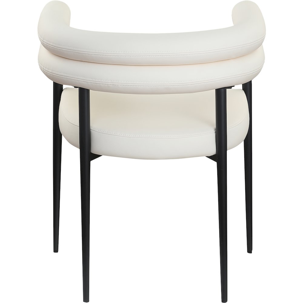 Lavina Cream Vegan Leather Dining Chair, Set of 2. Picture 4