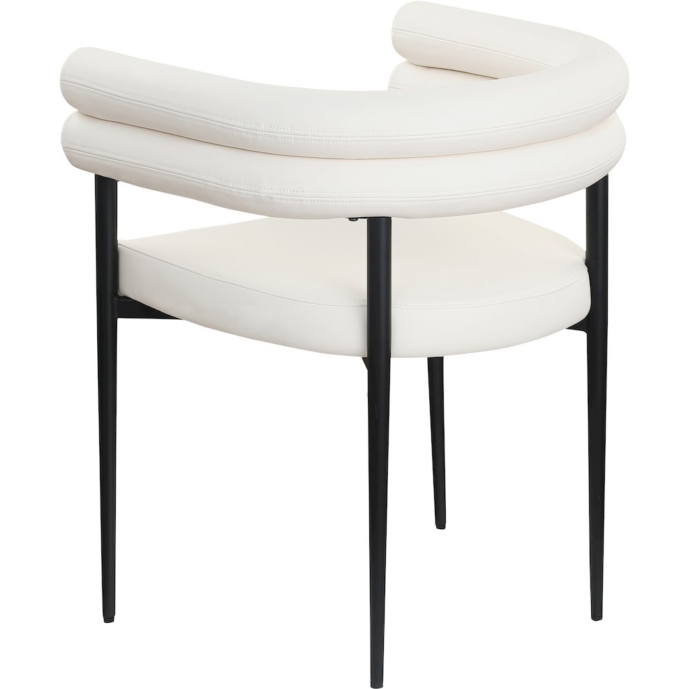 Lavina Cream Vegan Leather Dining Chair, Set of 2. Picture 5