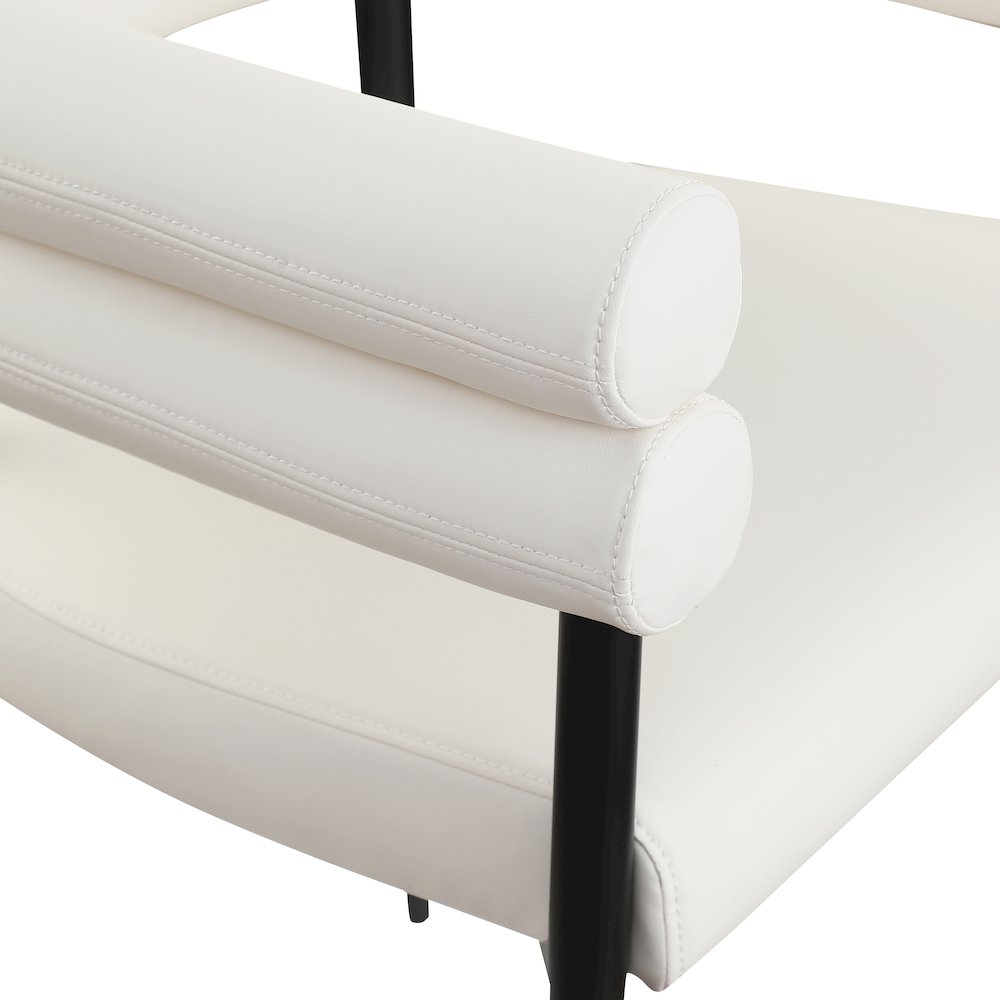 Lavina Cream Vegan Leather Dining Chair, Set of 2. Picture 6
