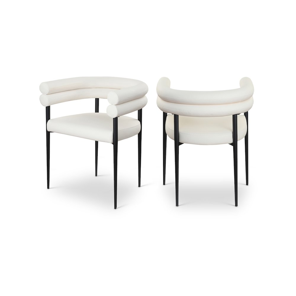 Lavina Cream Vegan Leather Dining Chair, Set of 2. Picture 1