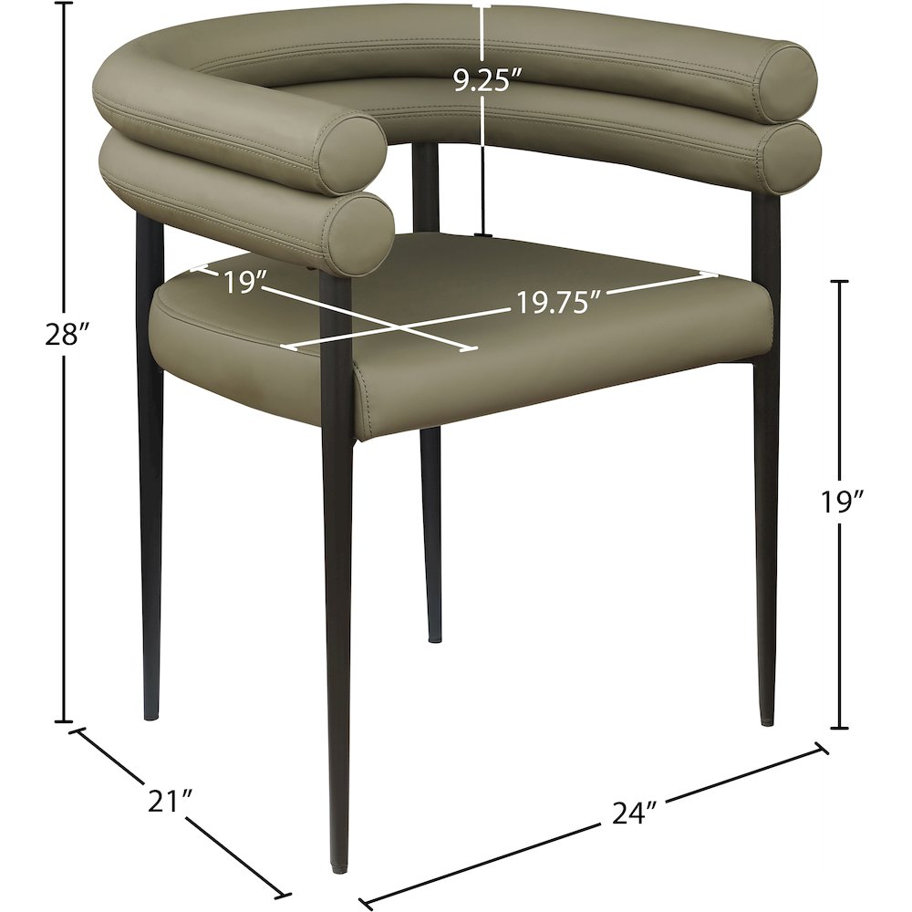 Lavina Olive Vegan Leather Dining Chair, Set of 2. Picture 7