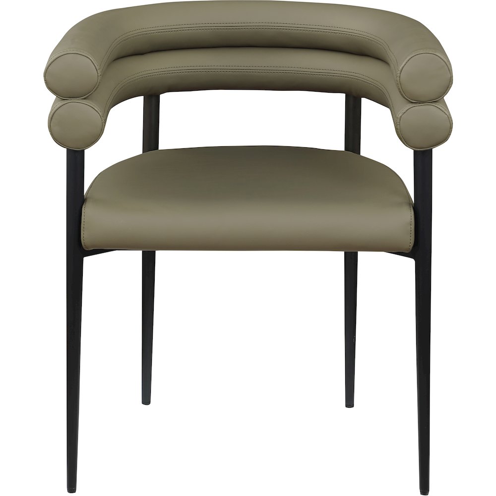 Lavina Olive Vegan Leather Dining Chair, Set of 2. Picture 2