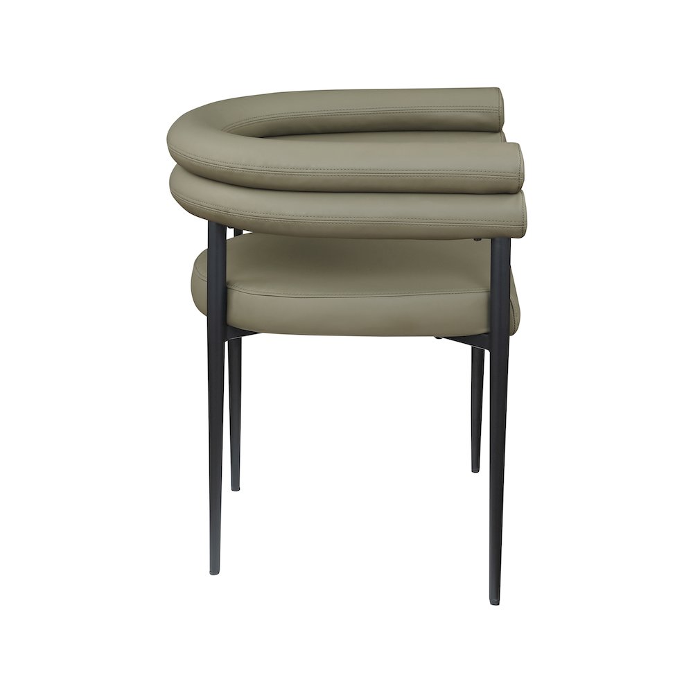 Lavina Olive Vegan Leather Dining Chair, Set of 2. Picture 3