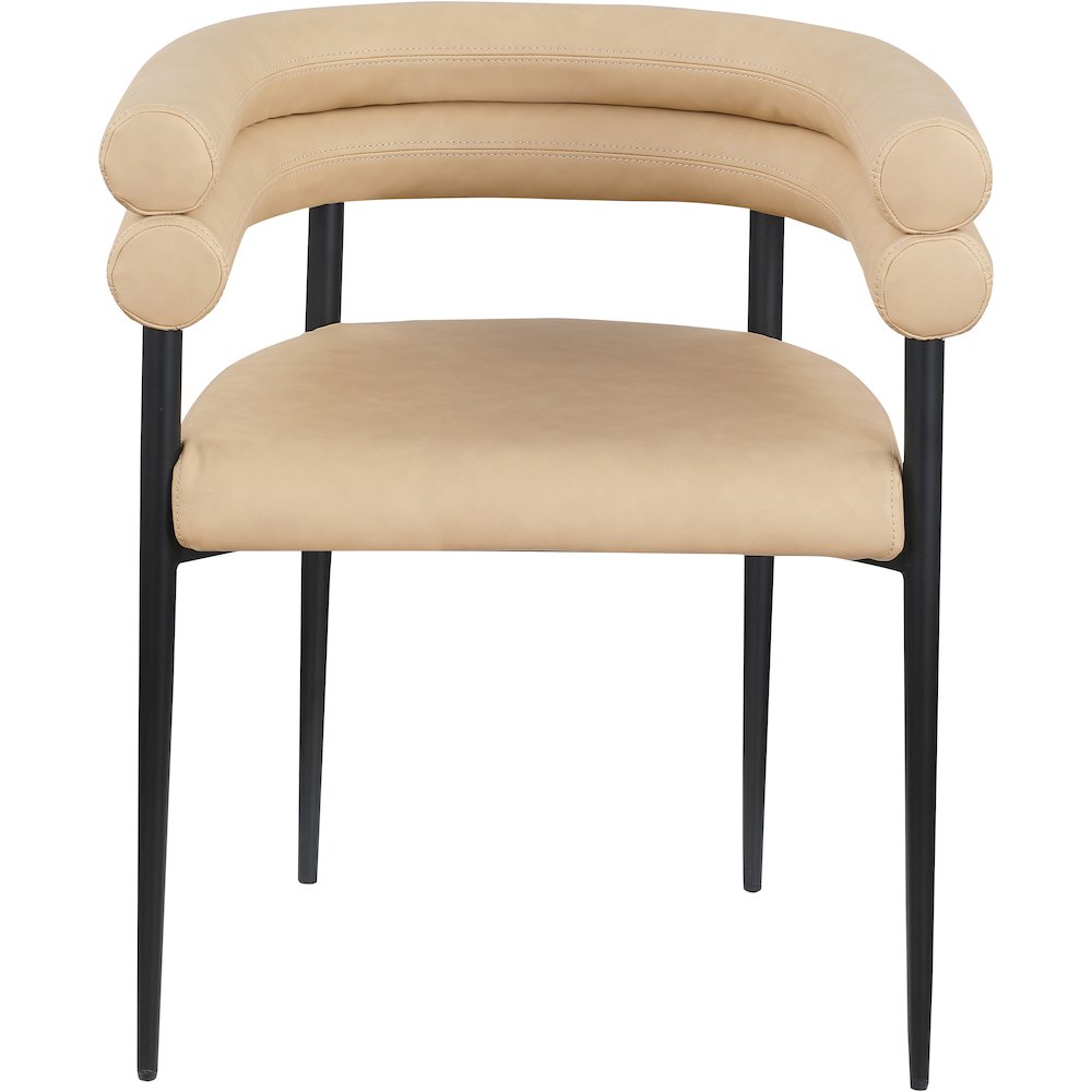 Lavina Tan Vegan Leather Dining Chair, Set of 2. Picture 2
