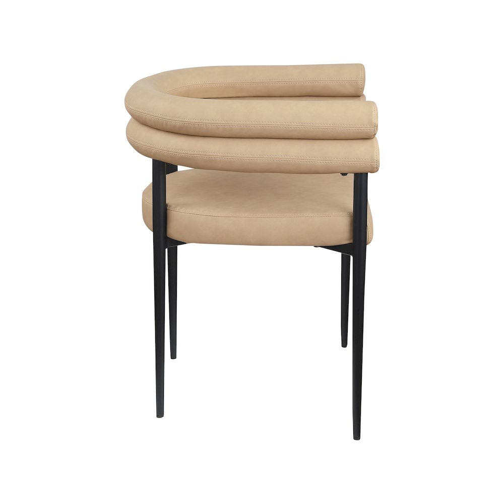 Lavina Tan Vegan Leather Dining Chair, Set of 2. Picture 3