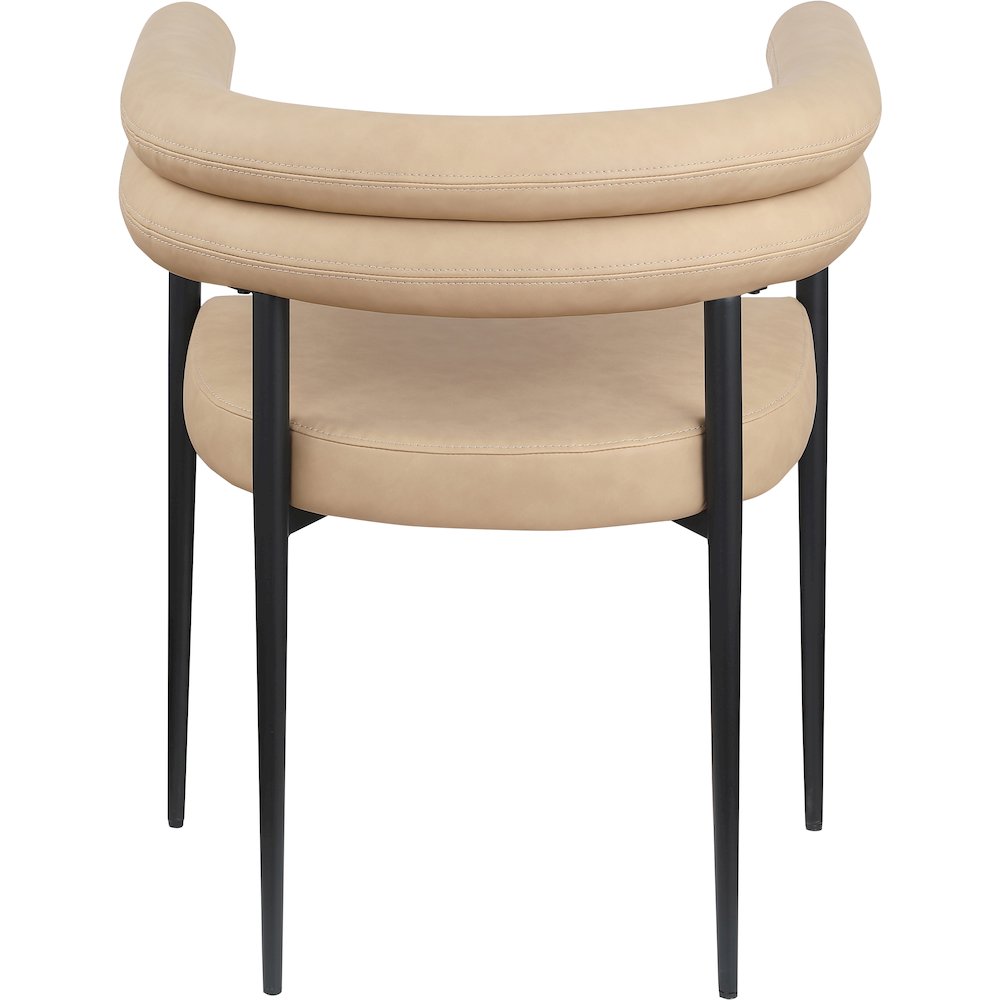 Lavina Tan Vegan Leather Dining Chair, Set of 2. Picture 4
