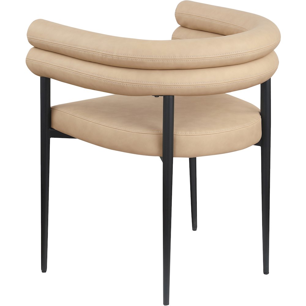 Lavina Tan Vegan Leather Dining Chair, Set of 2. Picture 5