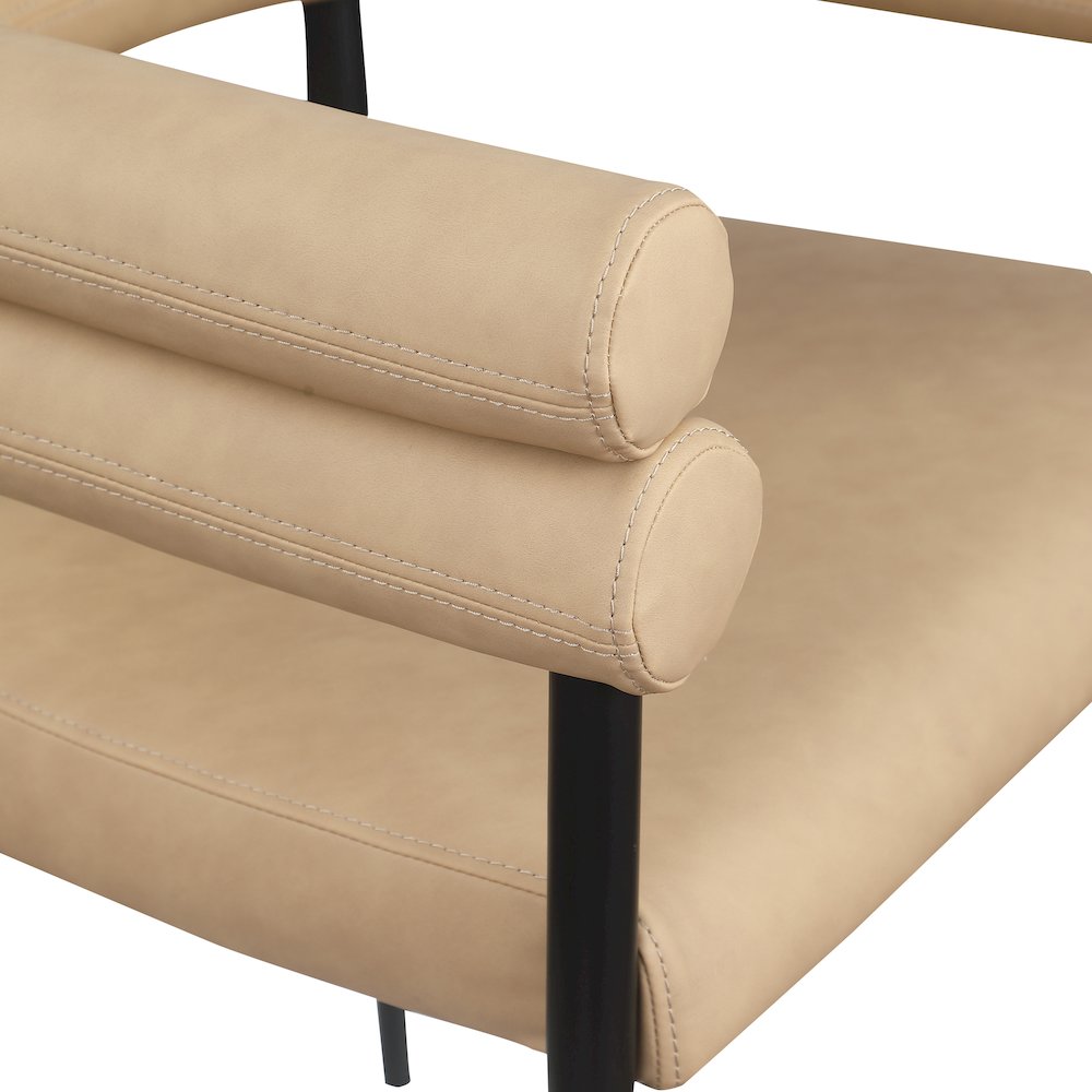 Lavina Tan Vegan Leather Dining Chair, Set of 2. Picture 6