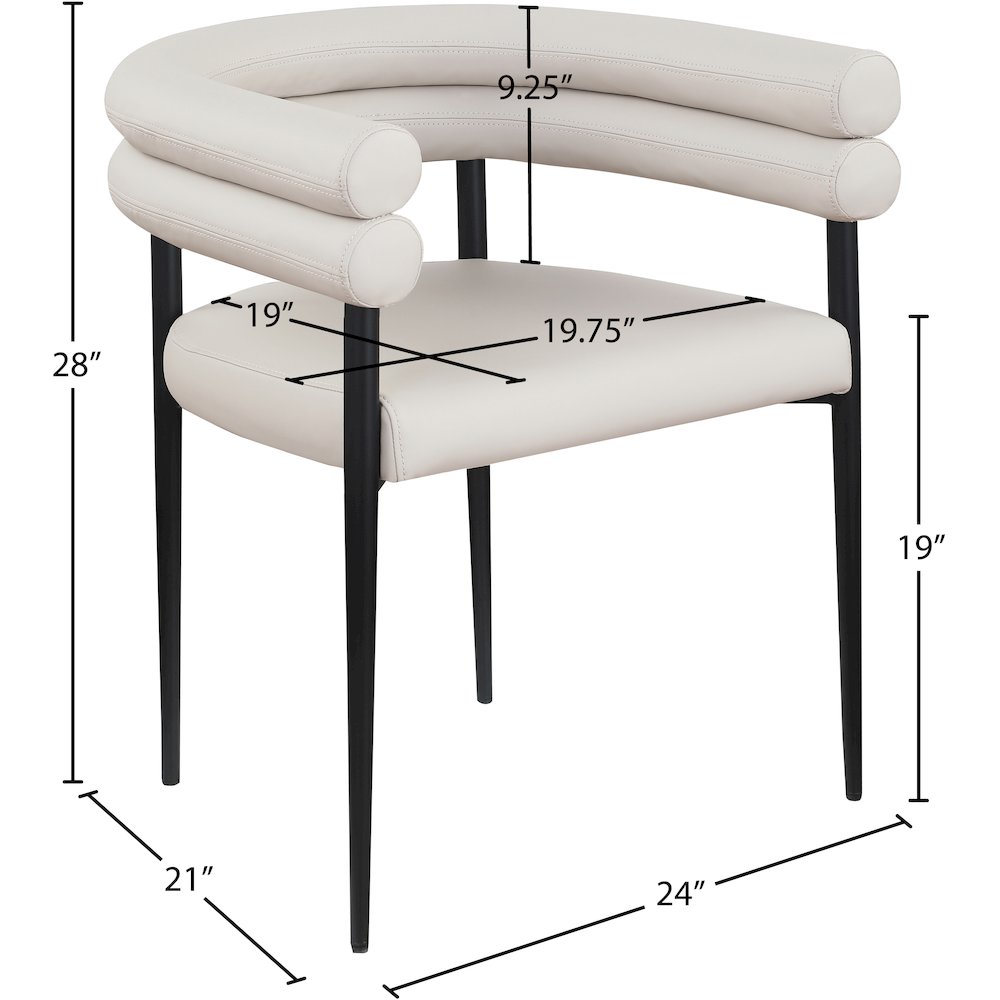 Lavina Taupe Vegan Leather Dining Chair, Set of 2. Picture 7