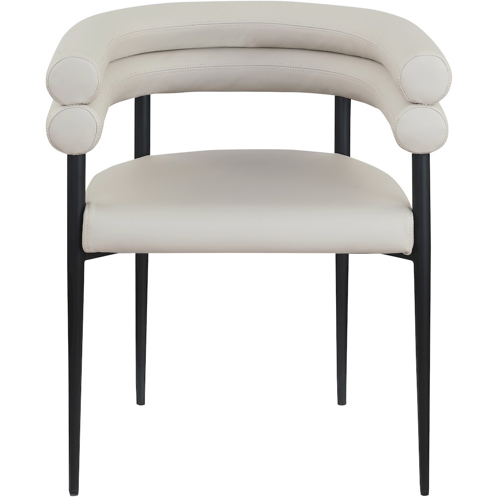 Lavina Taupe Vegan Leather Dining Chair, Set of 2. Picture 2