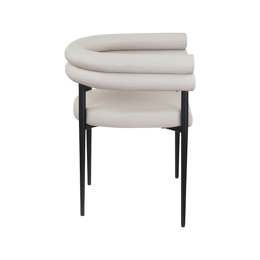 Lavina Taupe Vegan Leather Dining Chair, Set of 2. Picture 3