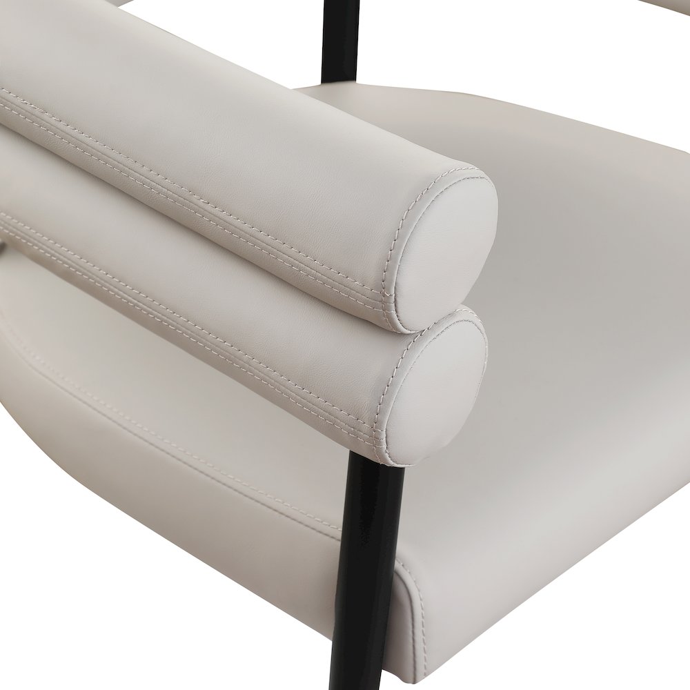 Lavina Taupe Vegan Leather Dining Chair, Set of 2. Picture 6