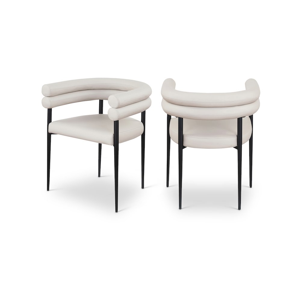 Lavina Taupe Vegan Leather Dining Chair, Set of 2. Picture 1