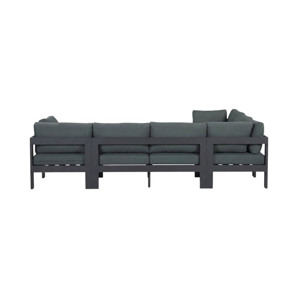 Gray Fabric Outdoor Patio Modular Sectional With Contemporary Design. Picture 4
