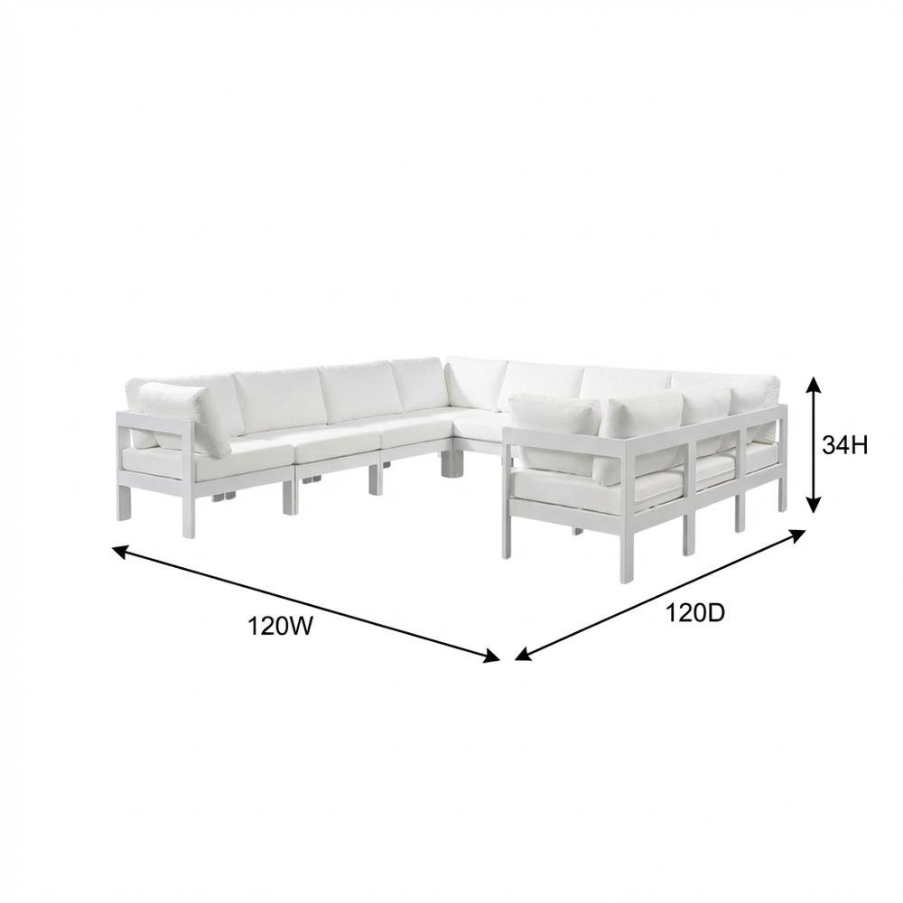 White Fabric Outdoor Patio Modular Sectional For Contemporary Style Relaxation. Picture 7