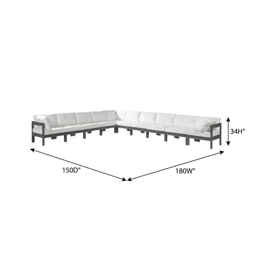 White Fabric Outdoor Patio Modular Sectional With Contemporary Style. Picture 7