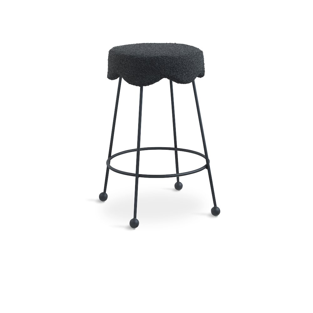 Fleur Black Fabric Counter Stool. Picture 1