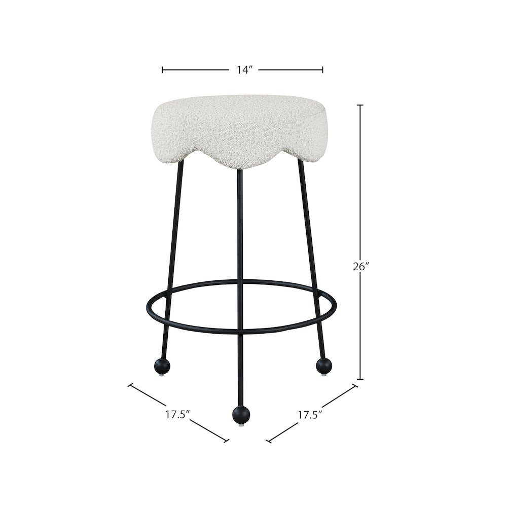 Fleur Cream Fabric Counter Stool. Picture 4