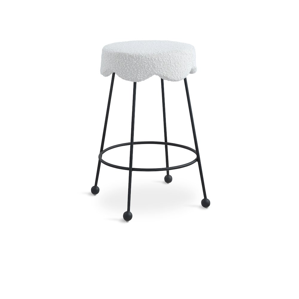 Fleur Cream Fabric Counter Stool. Picture 1