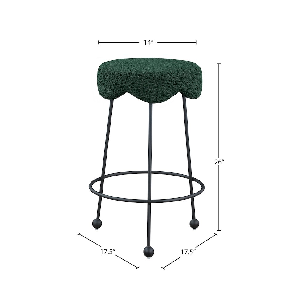 Fleur Green Fabric Counter Stool. Picture 4