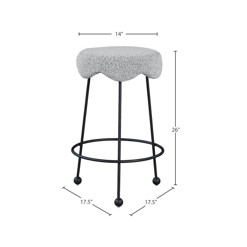 Fleur Grey Fabric Counter Stool. Picture 4