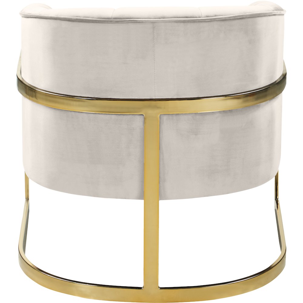 Carter Cream Velvet Accent Chair. Picture 2