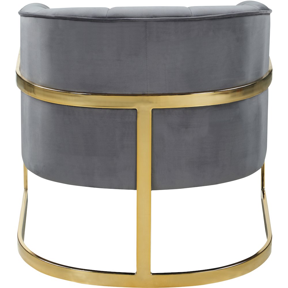 Carter Grey Velvet Accent Chair. Picture 2