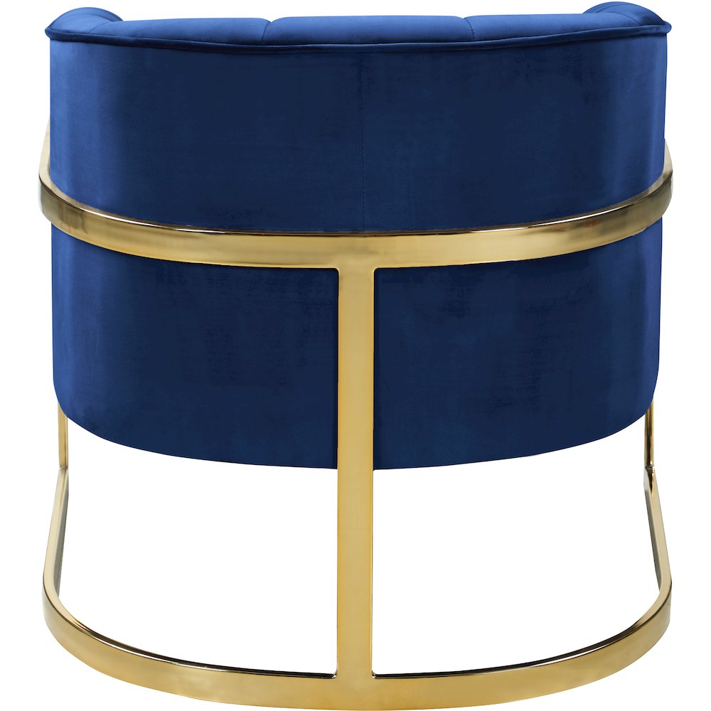 Carter Navy Velvet Accent Chair. Picture 2