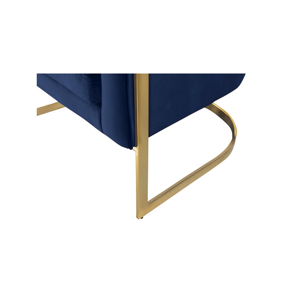 Carter Navy Velvet Accent Chair. Picture 4