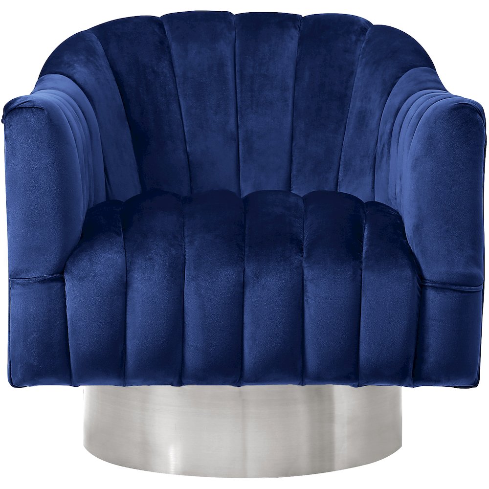 Farrah Navy Velvet Accent Chair. Picture 3