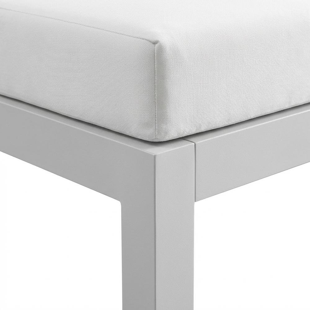 White Fabric Outdoor Modular Sofa With Contemporary Design, 180W X 30D X 34H. Picture 6