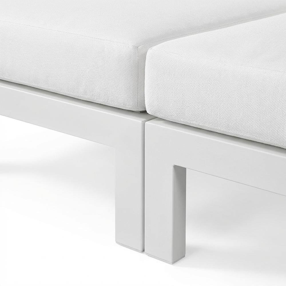 White Fabric Outdoor Patio Modular Sectional For Contemporary Lounge Comfort. Picture 6
