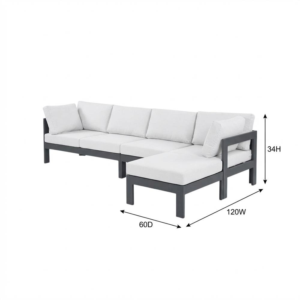 White Fabric Outdoor Modular Sectional For Patio Living With Contemporary Style. Picture 7