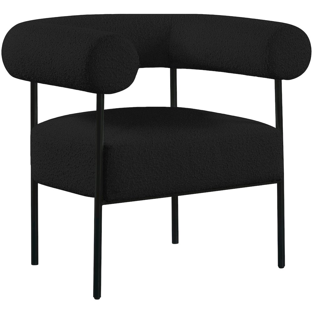 Blake Black Boucle Fabric Accent Chair. Picture 1