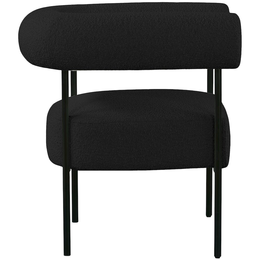 Blake Black Boucle Fabric Accent Chair. Picture 4