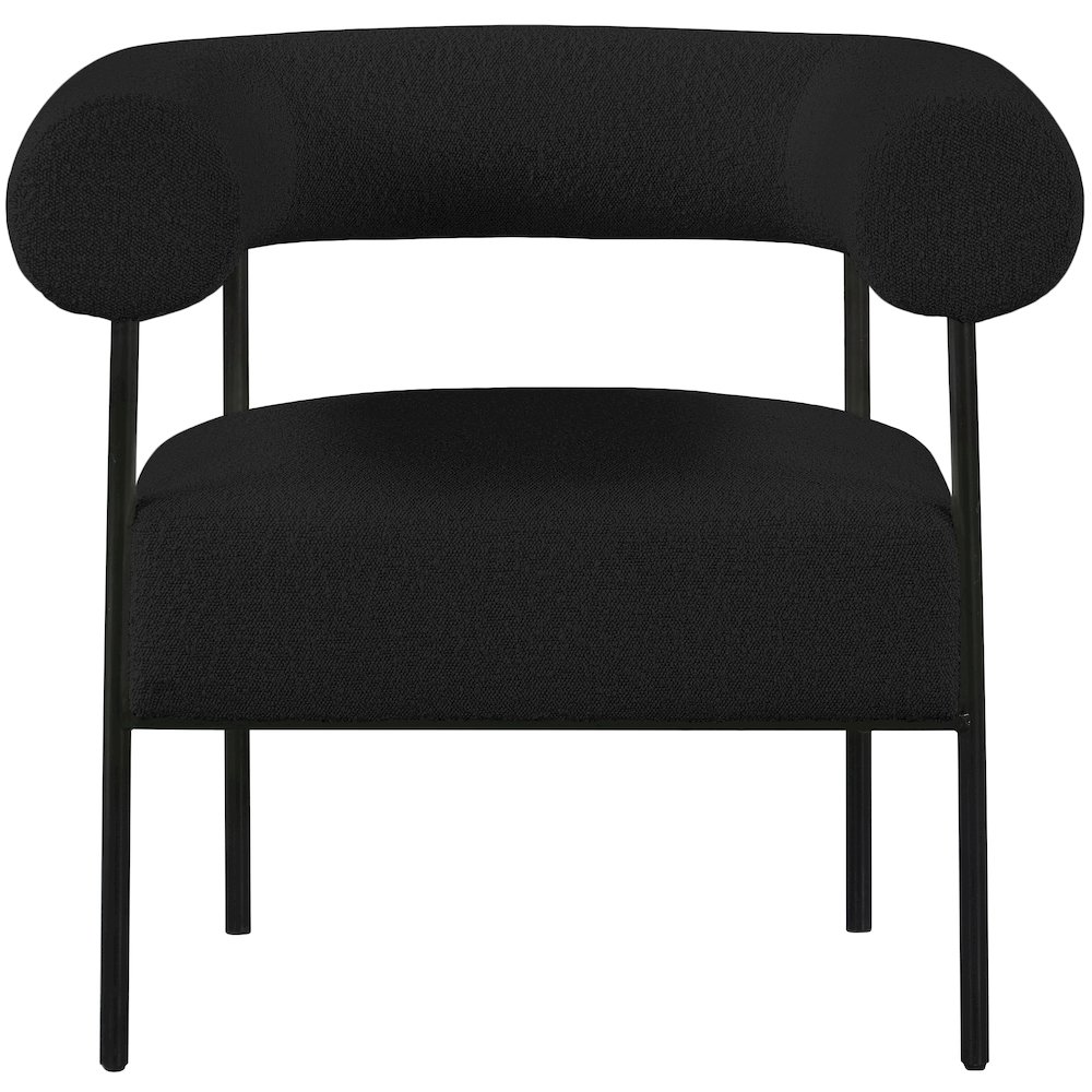 Blake Black Boucle Fabric Accent Chair. Picture 5