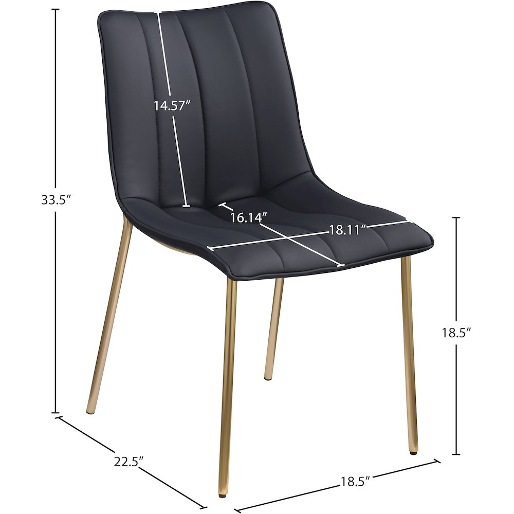 Isla Black Vegan Leather Dining Chair, Set of 2. Picture 7