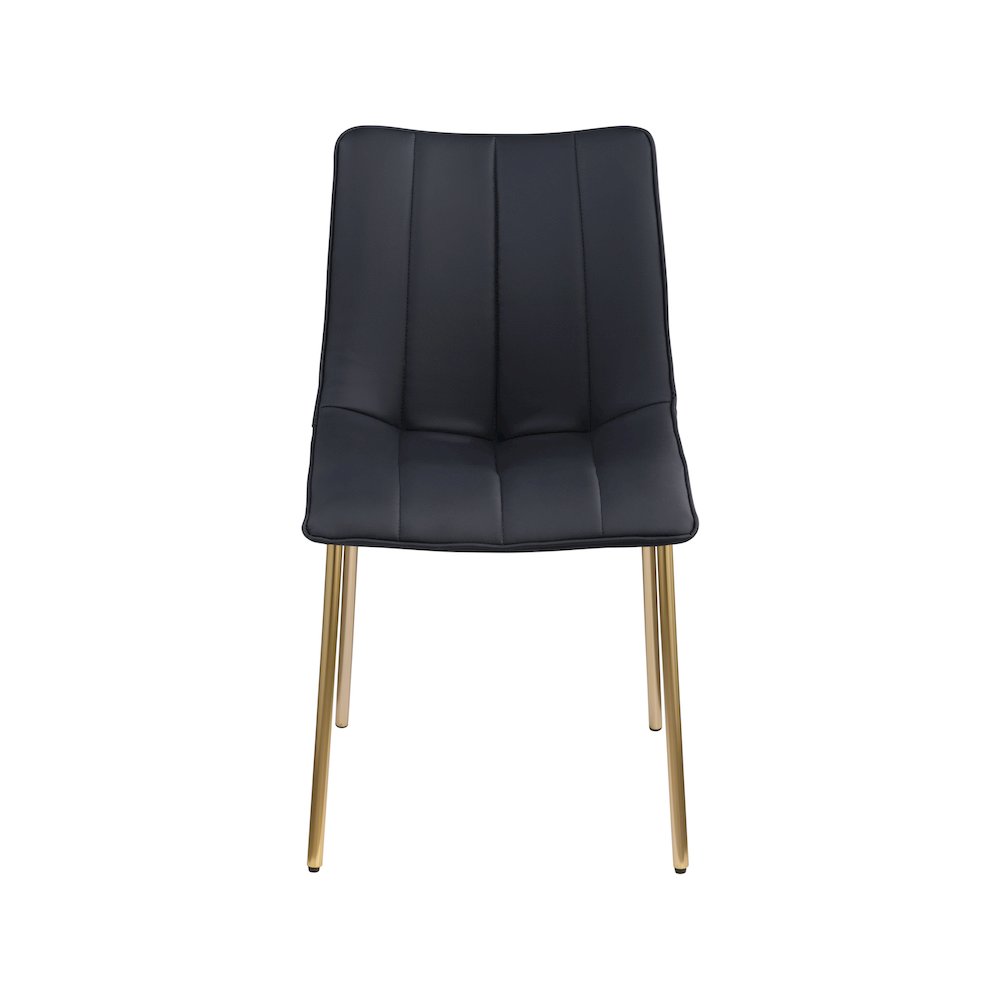 Isla Black Vegan Leather Dining Chair, Set of 2. Picture 2
