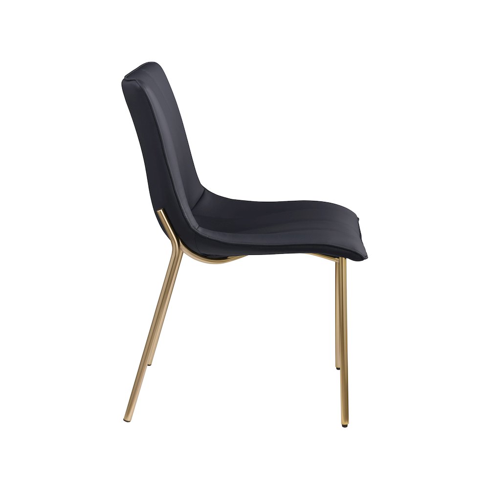 Isla Black Vegan Leather Dining Chair, Set of 2. Picture 3
