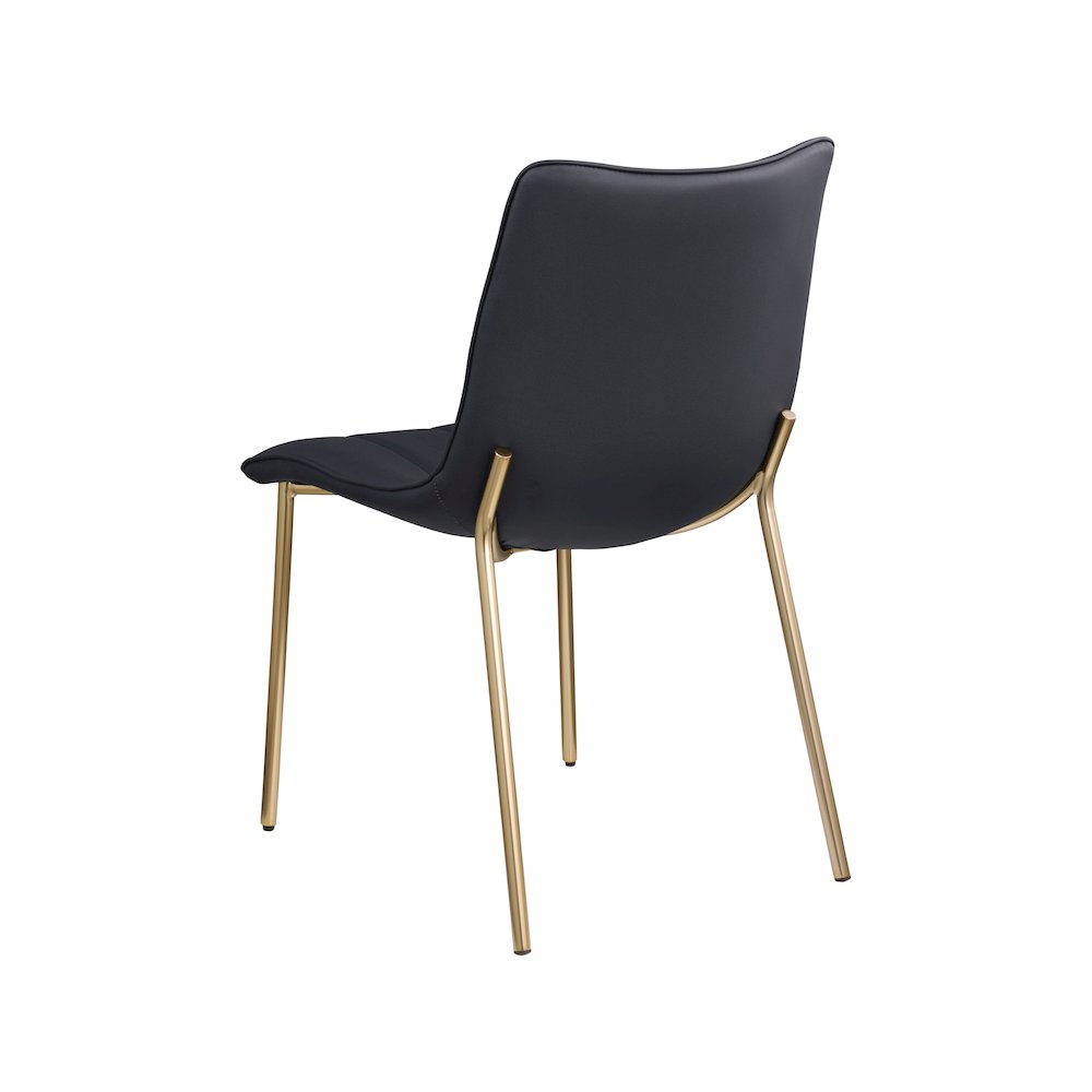 Isla Black Vegan Leather Dining Chair, Set of 2. Picture 5