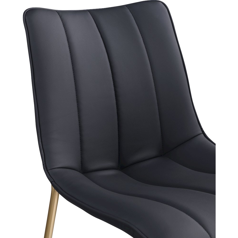 Isla Black Vegan Leather Dining Chair, Set of 2. Picture 6