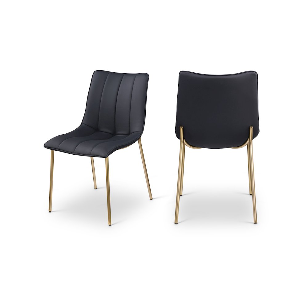 Isla Black Vegan Leather Dining Chair, Set of 2. Picture 1