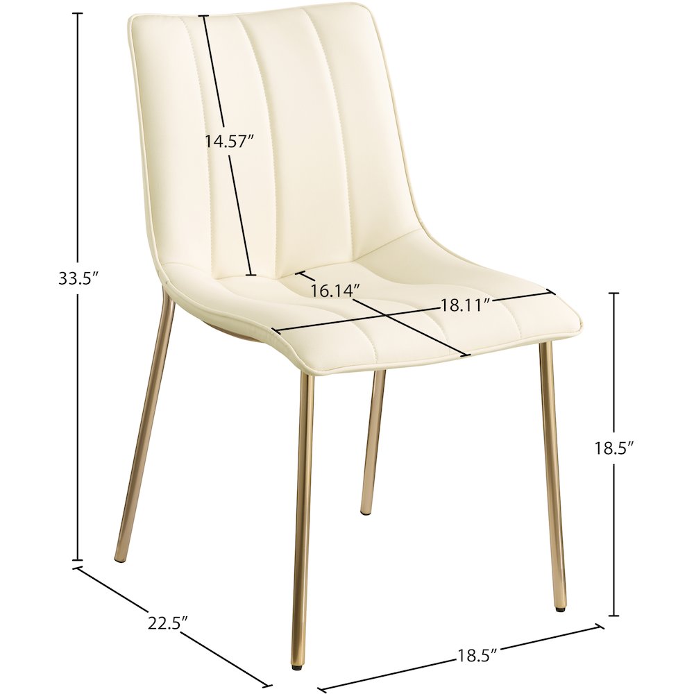 Isla Cream Vegan Leather Dining Chair, Set of 2. Picture 7