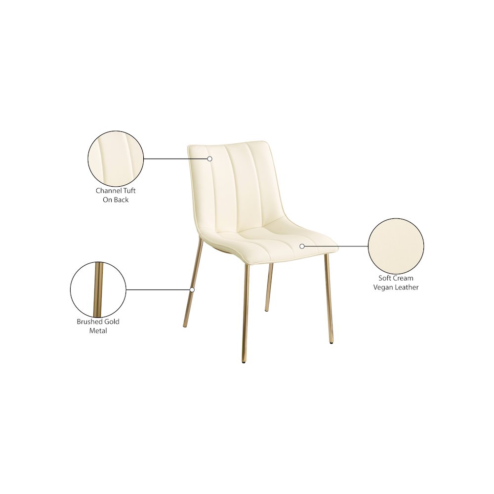 Isla Cream Vegan Leather Dining Chair, Set of 2. Picture 8