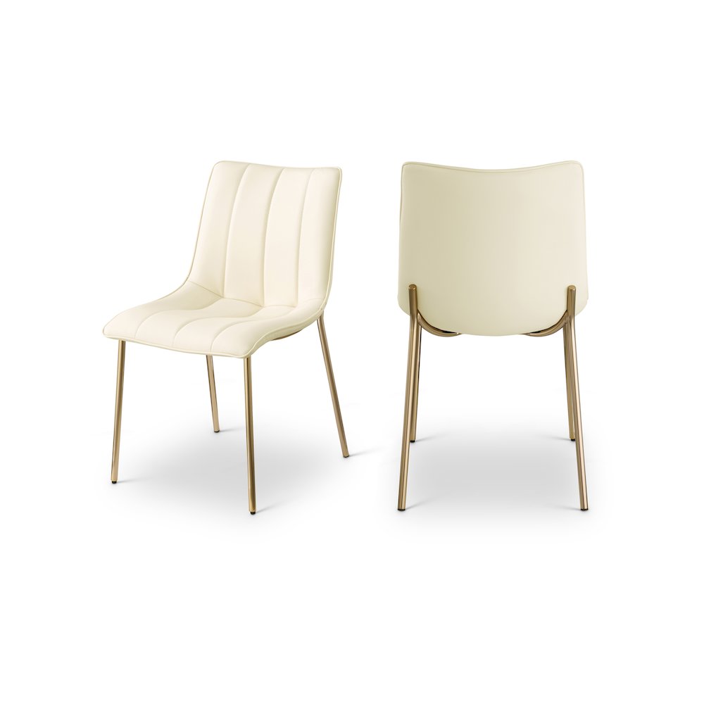 Isla Cream Vegan Leather Dining Chair, Set of 2. Picture 1