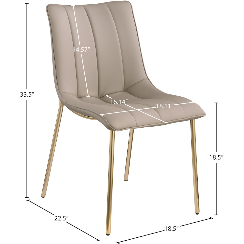 Isla Taupe Vegan Leather Dining Chair, Set of 2. Picture 7