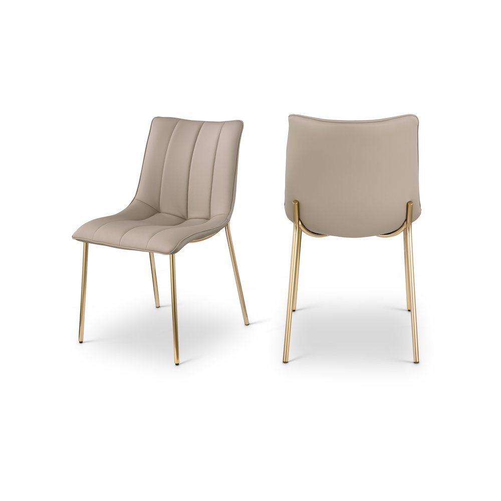 Isla Taupe Vegan Leather Dining Chair, Set of 2. Picture 1